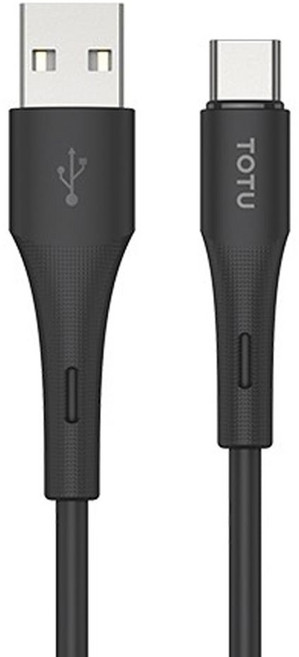 TOTU 拓途 Type-C充電線傳輸線快充線 液態矽膠 膚感系列, 2m, 黑色, 1條
