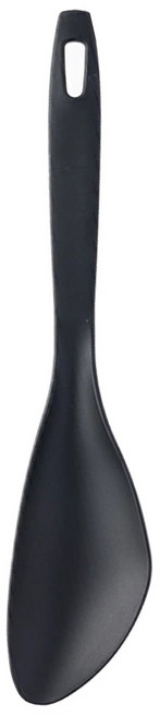 一體成型湯瓢型耐熱鍋鏟--黑色/全長31cm, 1入