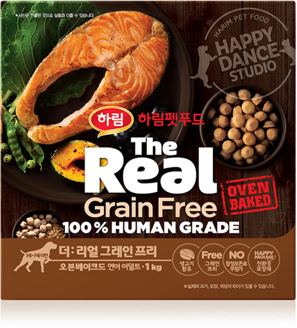 하림펫푸드 어덜트 강아지 더리얼 그레인프리 오븐베이크드 사료, 연어, 1kg, 1개