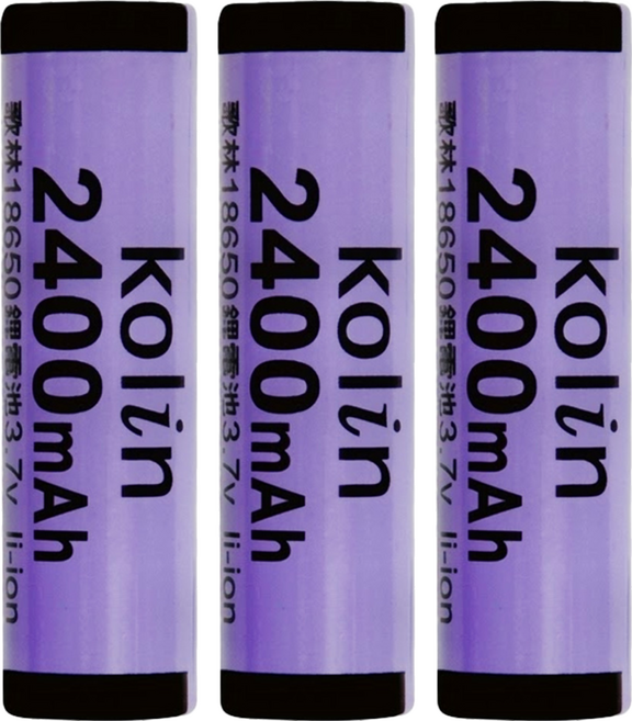 Kolin 歌林 鋰電池2400毫安 平頭 KB-DLB07 68 x 18mm, 3個, 1入