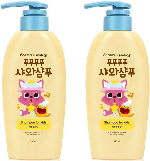 베비언스 핑크퐁 푸푸푸푸 샤와샴푸 자몽릴리향, 380ml, 2개