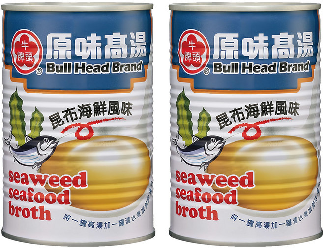 牛頭牌 原味高湯 昆布海鮮風味, 411ml, 2罐