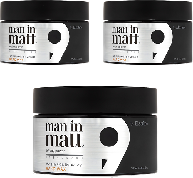 엘라스틴 맨인매트 무광택 하드 헤어왁스, 80g, 3개