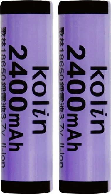 Kolin 歌林 鋰電池2400毫安 平頭 KB-DLB07 68 x 18mm, 2個, 1入