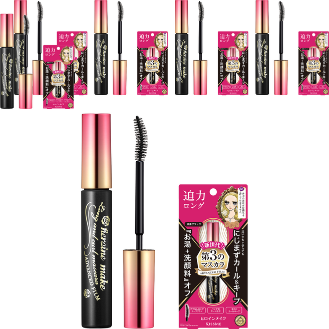 키스미 히로인메이크 롱앤컬 어드밴스드 필름 마스카라 6g, 01딥블랙, 6개