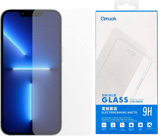 amuok 艾默克 智慧型手機 滿版 螢幕保護貼 iPhone 13 Pro Max / 14 Plus 高清 9H 鋼化玻璃 1個