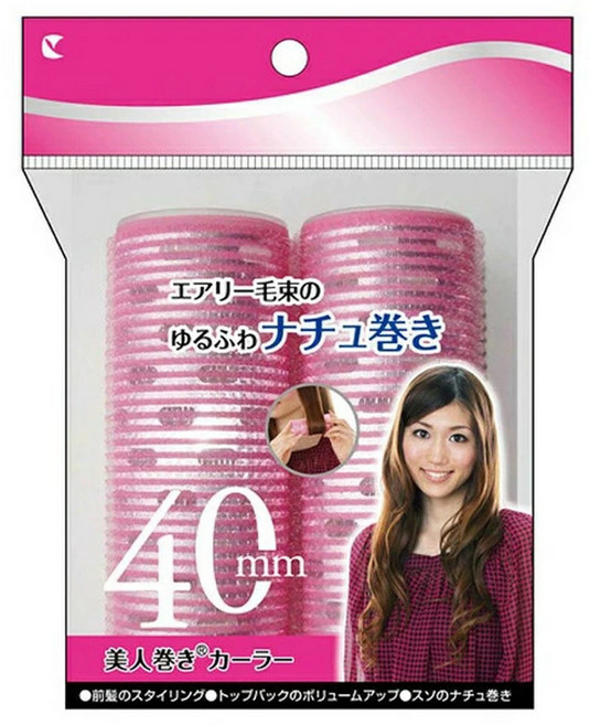 Lucky Wink 新型便利髮捲 40mm 2入, 粉色, 1包