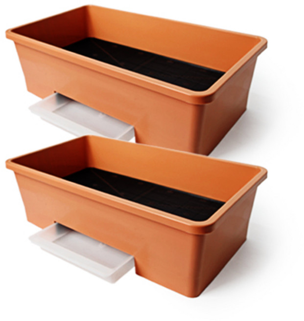 플라팜 베란다 텃밭화분 20L, 브라운, 2개