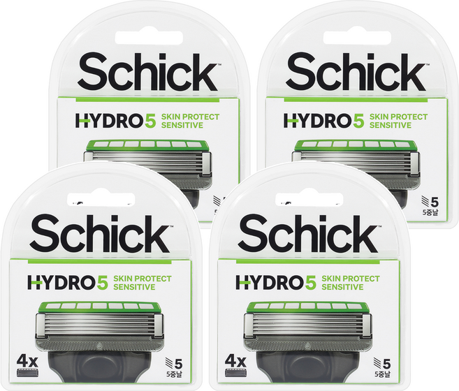 쉬크 하이드로 5 스킨프로텍트 센서티브 면도날, 4개입, 4개