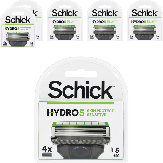 쉬크 하이드로 5 스킨프로텍트 센서티브 면도날, 4개입, 6개