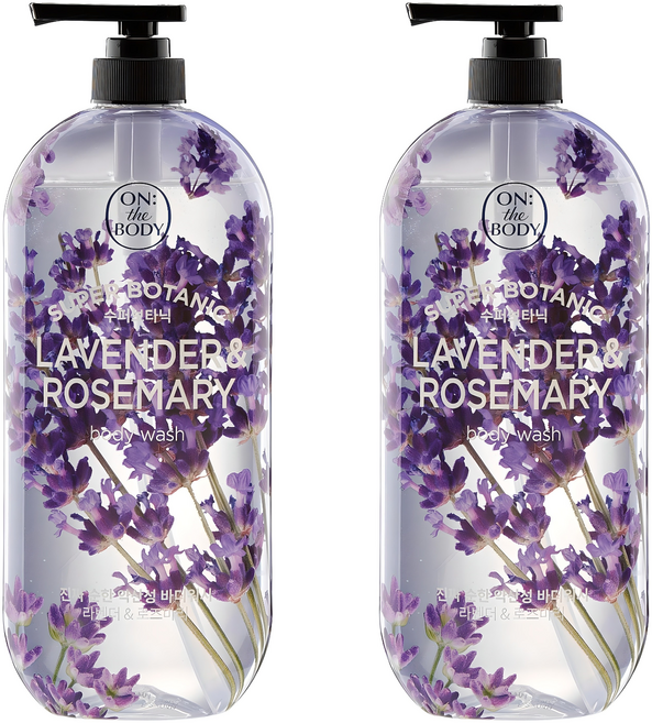 온더바디 수퍼보타닉 바디워시 라벤더 앤 로즈마리향, 900ml, 2개