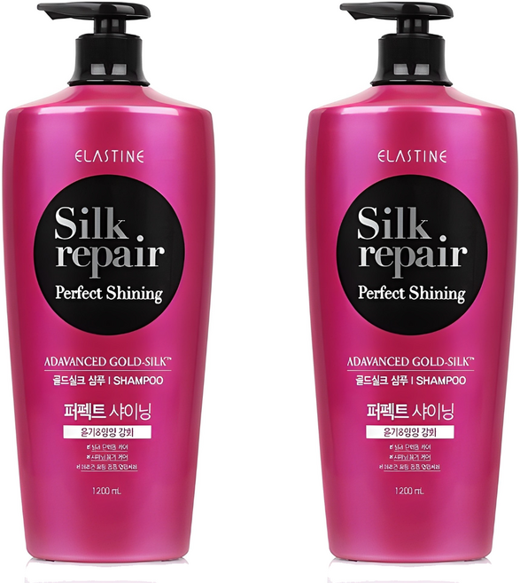 엘라스틴 퍼펙트 샤이닝 골드실크 샴푸 실크리페어, 1.2L, 2개