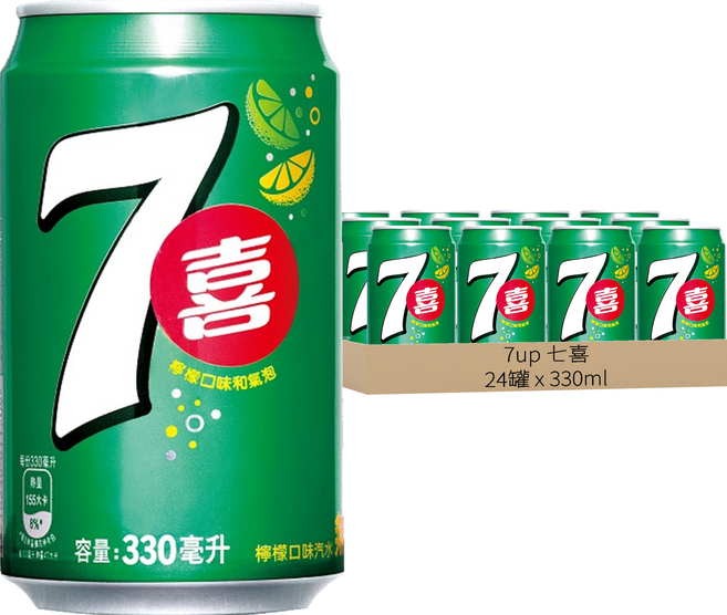 7up 七喜 汽水, 330ml, 24罐