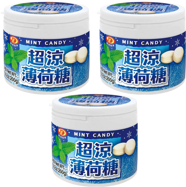 綠得製菓 超涼薄荷糖, 200g, 3罐