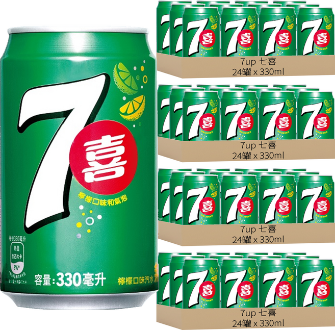7up 七喜 汽水, 330ml, 96罐