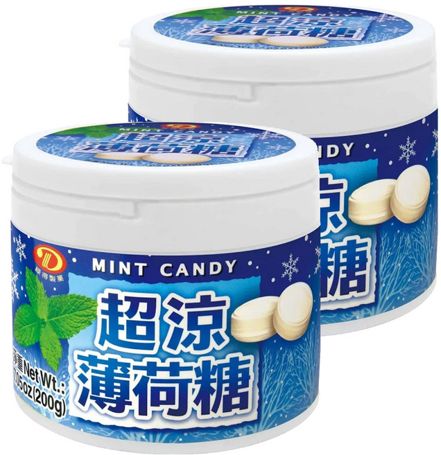 綠得製菓 超涼薄荷糖, 200g, 2罐