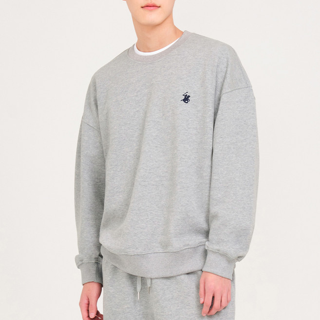 비버리힐스폴로클럽 남여공용 데일리 오버핏 자수로고 긴팔 맨투맨 CPL8T00