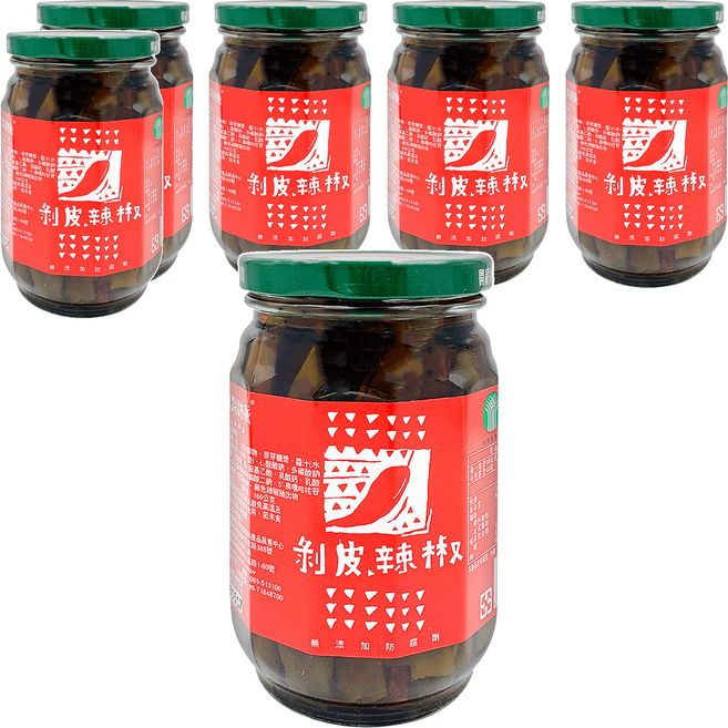 山海經脈 剝皮辣椒, 400g, 6罐