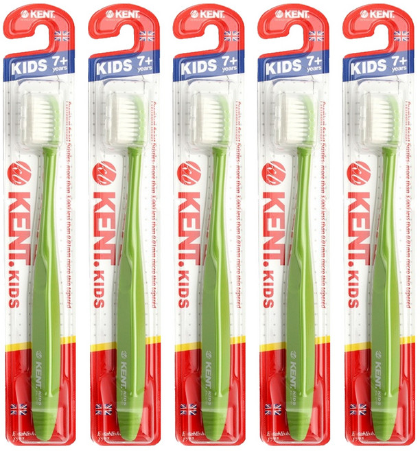 켄트 키즈 초극세모 칫솔, 그린, 1개입, 5개