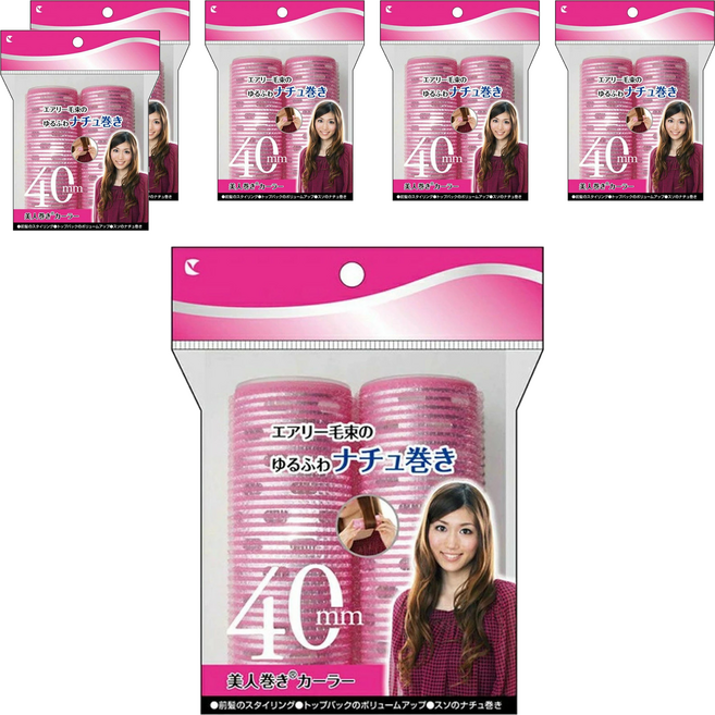Lucky Wink 新型便利髮捲 40mm 2入, 粉色, 6包