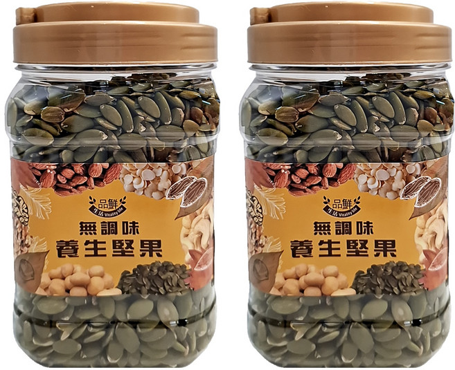 品鮮生活 原味南瓜子, 2罐, 500g