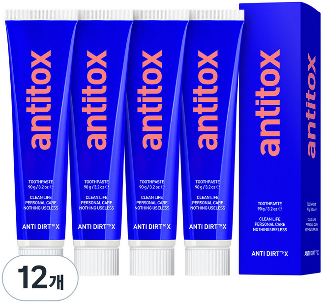 안티톡스 치약, 90g, 12개