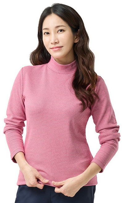 프로월드컵 여성용 긴팔 데일리 반목티셔츠 Q422-3672