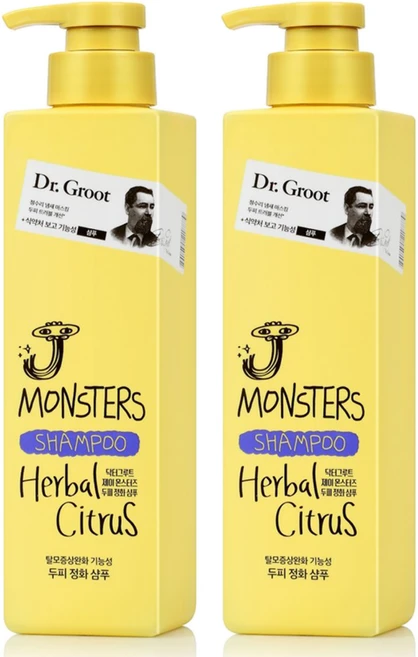 닥터그루트 리엔 제이 몬스터즈 두피 정화 샴푸 허벌 시트러스향, 385ml, 2개 - 쿠팡