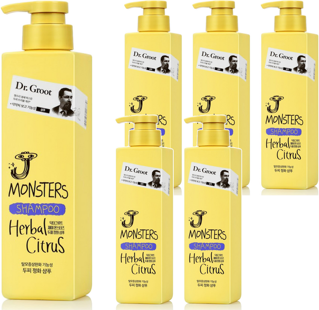 닥터그루트 리엔 제이 몬스터즈 두피 정화 샴푸 허벌 시트러스향, 385ml, 6개