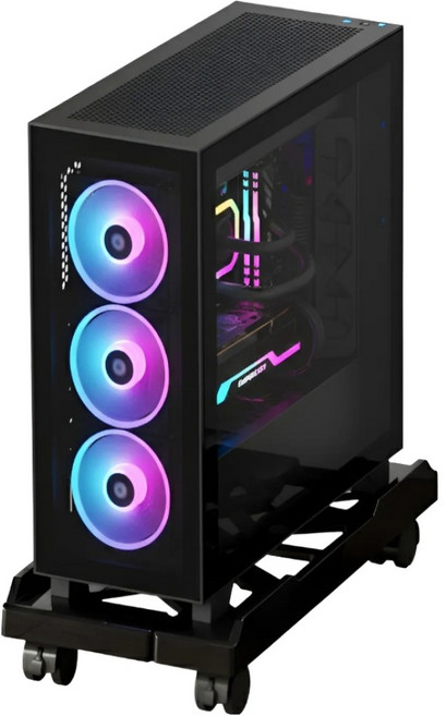 픽스몰 이동가능 컴퓨터 본체 받침대, 블랙, 1개