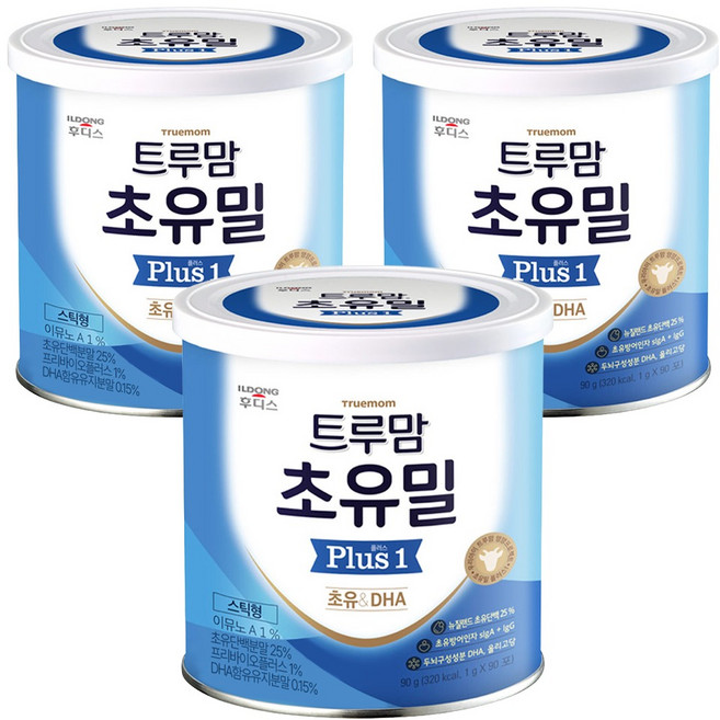 일동후디스 트루맘 초유밀 플러스 1단계 1g X 90p, 초유, 90g, 3개