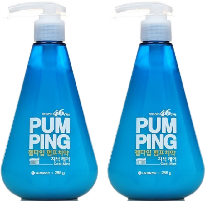 페리오 46cm 펌핑치약 치석케어, 285g, 2개