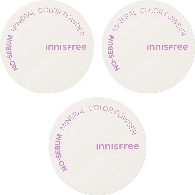 INNISFREE 台灣公司貨 無油無慮繽紛蜜粉 5g, 紫色, 3個