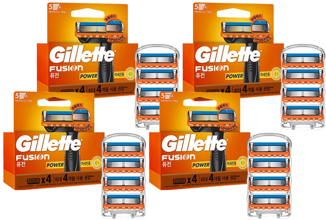 질레트 퓨전 파워 면도날, 4개입, 4개