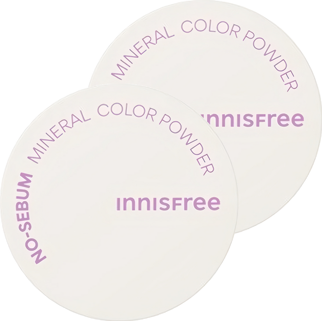 INNISFREE 台灣公司貨 無油無慮繽紛蜜粉 5g, 紫色, 2個