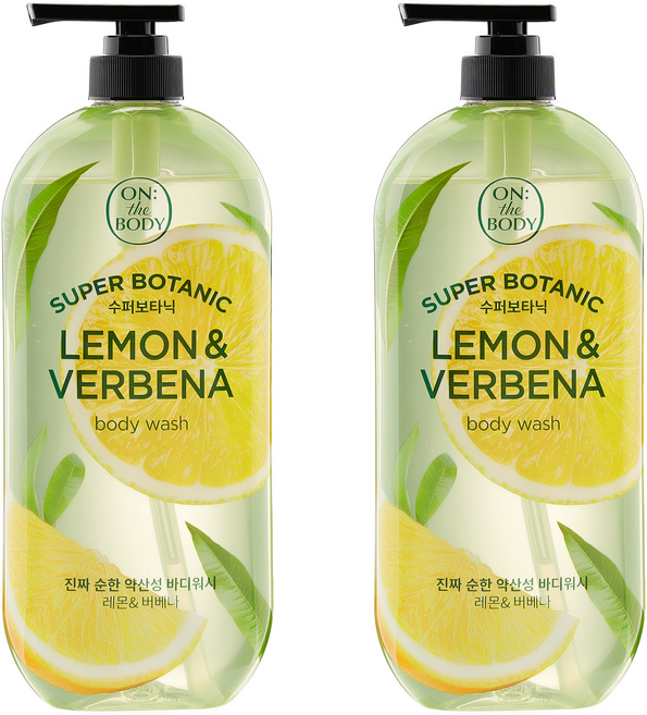 온더바디 수퍼보타닉 바디워시 레몬 앤 버베나향, 900g, 2개