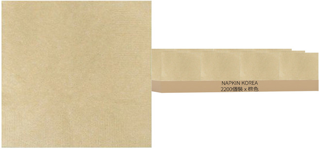 NAPKIN KOREA 棕色雞尾酒餐巾紙, 1個, 棕色, 2200個裝