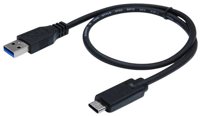 Cable 專業級USB3.0超高速傳輸線 A公-Type C公, 50cm, 黑色, 1條