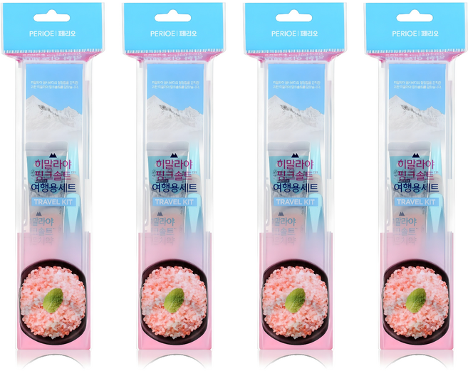 히말라야핑크솔트 여행용 치약 칫솔 세트, 4세트