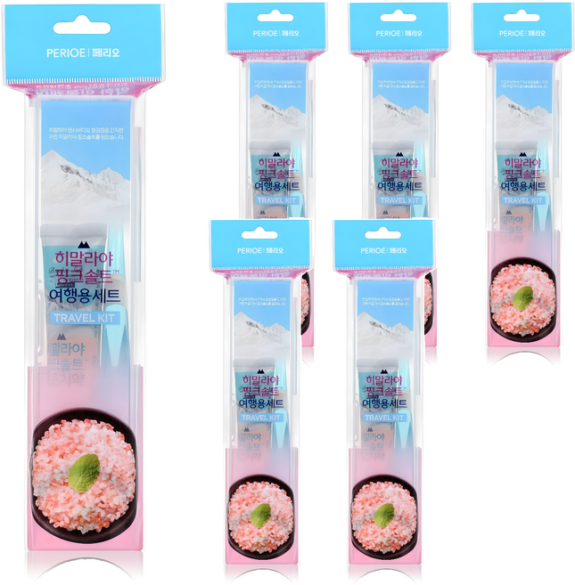 히말라야핑크솔트 여행용 치약 칫솔 세트, 6세트