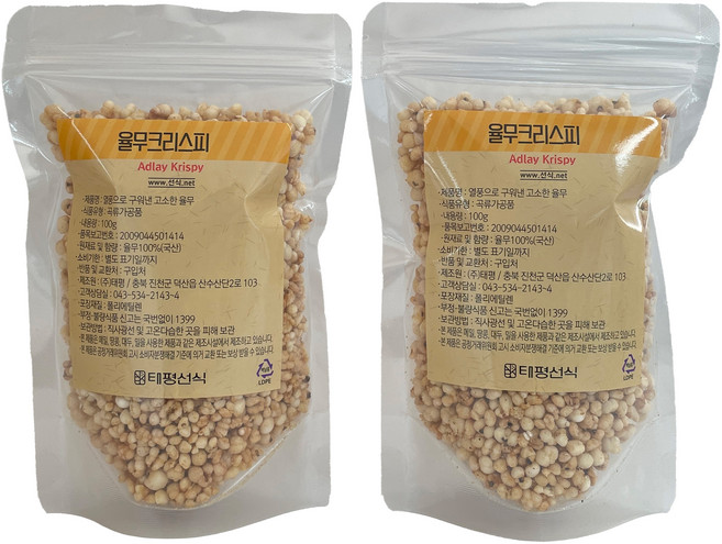 태평선식 율무크리스피, 100g, 2개