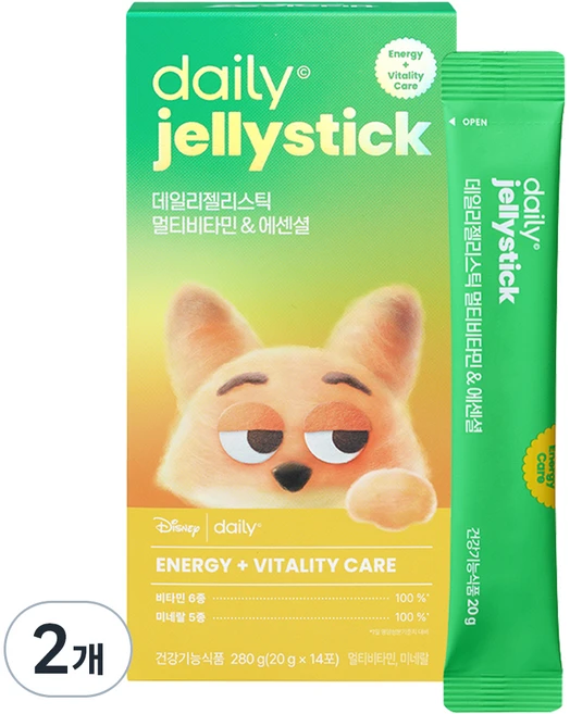 데일리 주토피아 젤리스틱 멀티비타민 에센셜, 280g, 2개 - 쿠팡