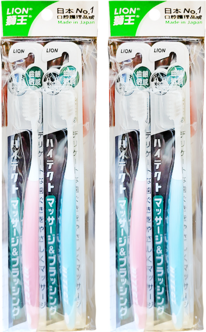 LION 獅王 Systema 細潔 台灣公司貨 牙周抗敏牙刷 顏色隨機, 2支, 2包