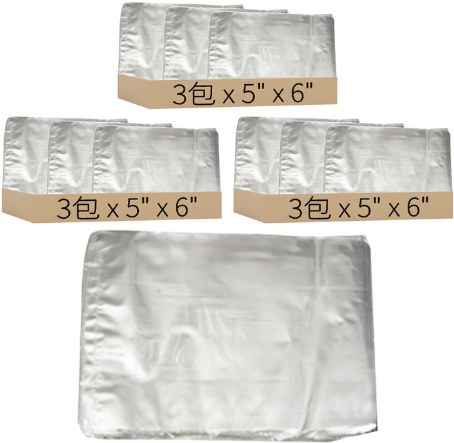 pp塑膠袋 1磅, 5" x 6", 3入, 9包