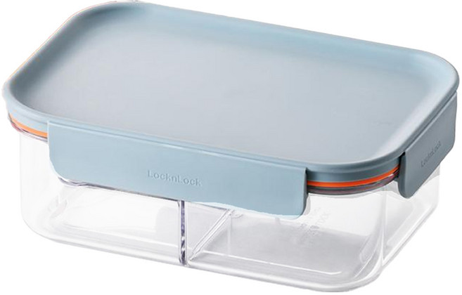 LocknLock 樂扣樂扣 Modular Plus 長方形分隔保鮮盒 薄荷綠 850ml, 容器 + 蓋子, 2個