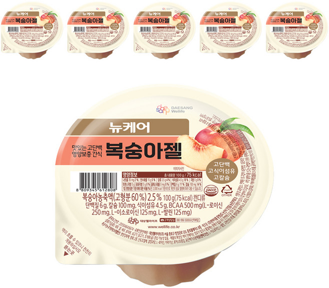 뉴케어 복숭아젤, 100g, 6개