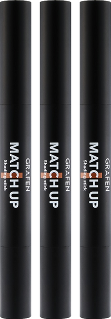 그라펜 매치업 쉐딩 스틱 1.8g, 뉴트럴 브라운, 3개