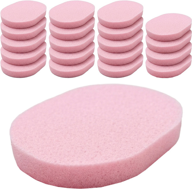 엘로브 클렌징 세안 해면 스펀지 15mm, 20개, 핑크