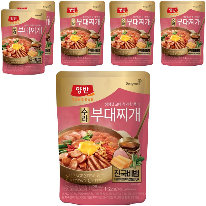양반 수라 부대찌개, 460g, 6개