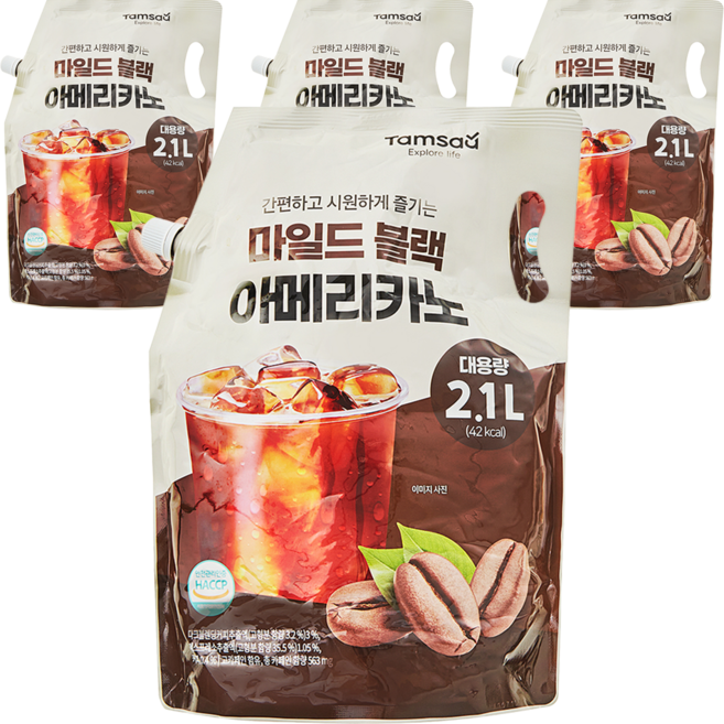 탐사 마일드 블랙 아메리카노, 2.1L, 4개